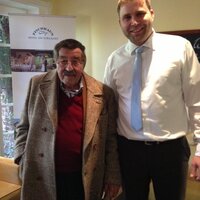 Günter Grass und Jens Niemann, Photo Credit - Fischhaus am Schaalsee