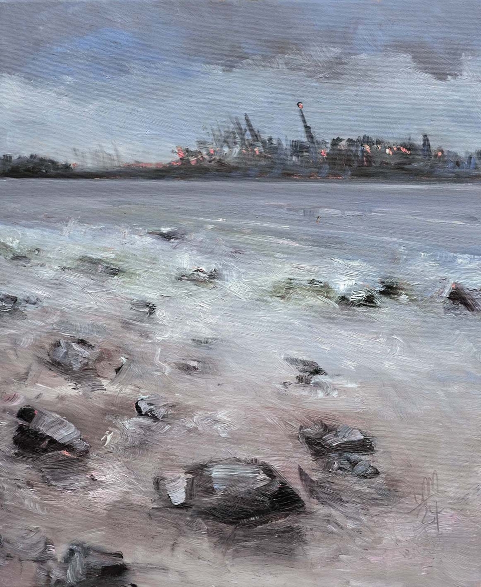 Uta Masch, Auszeit, 60x50 cm, Öl auf Leinwand, 2024