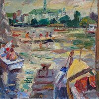 Meike Lipp, Bootsanleger Außenalster 25, 60 x 80, PC Meike Lipp, Bootsanleger Außenalster 25, 60 x 80, PC