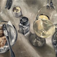 Anne Böddeker 'Neulich im Cox II', Öl auf Leinwand 2024 Anne Böddeker 'Neulich im Cox II', Öl auf Leinwand 2024