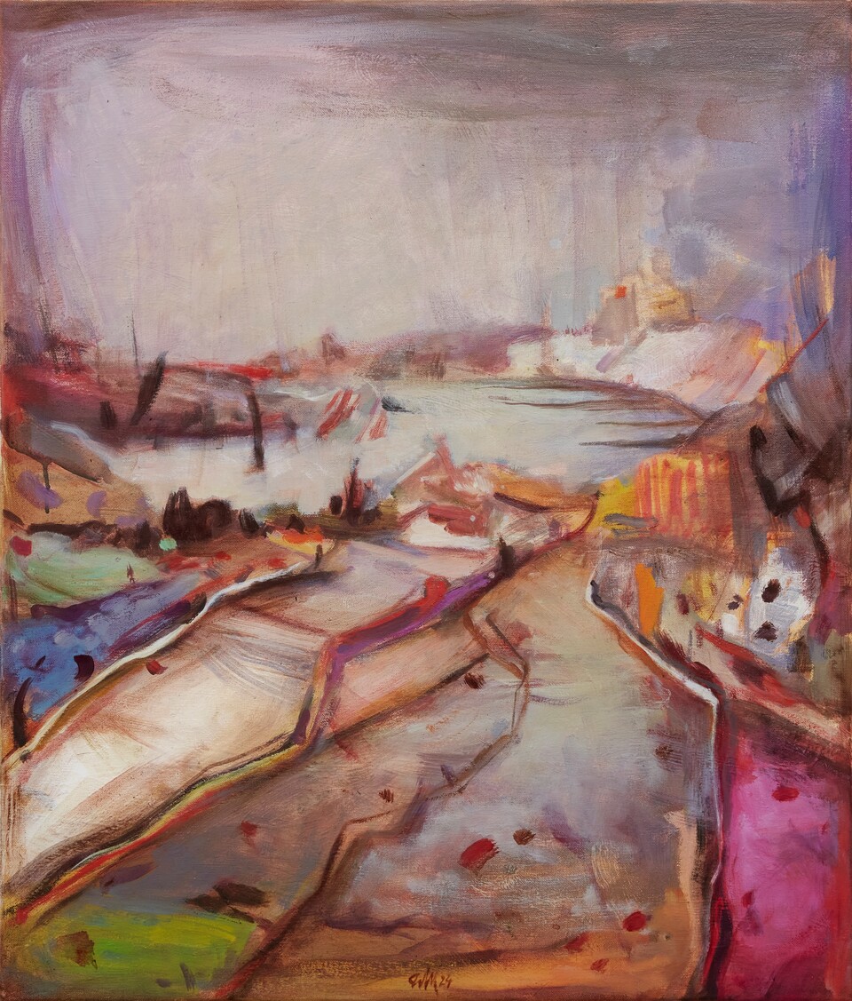 Mathias Roloff, Kleine Bucht, Öl auf Leinwand, 70x60 cm, 2024